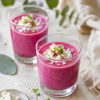 gaspacho de betterave au chèvre frais